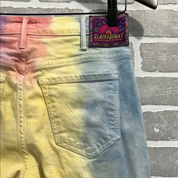 Mother The Hustler Ankle Fray Tie Dye Jeans Mystical AF Size 27 - Picture 11 of 16